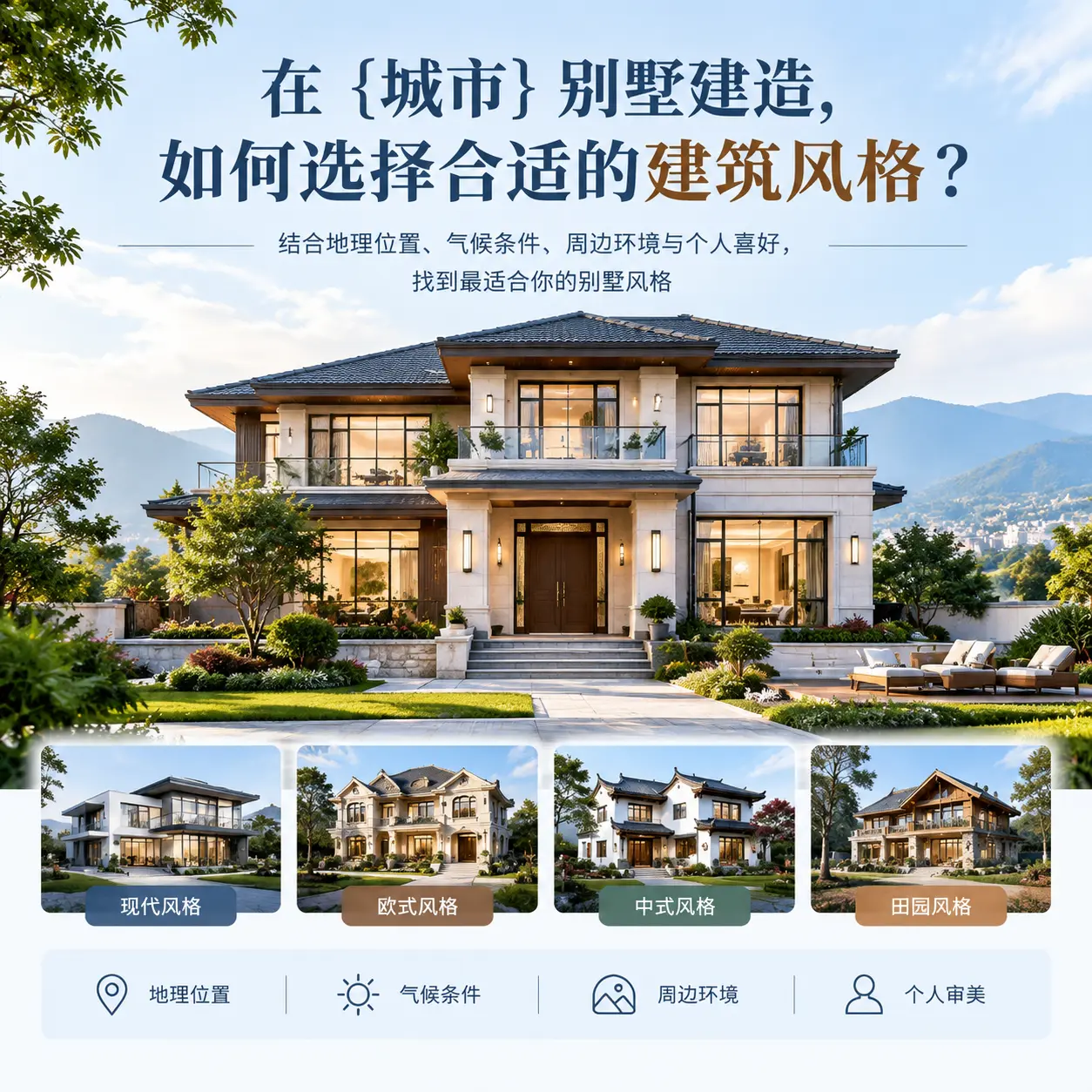 在 湄潭 别墅建造，如何选择合适的建筑风格？